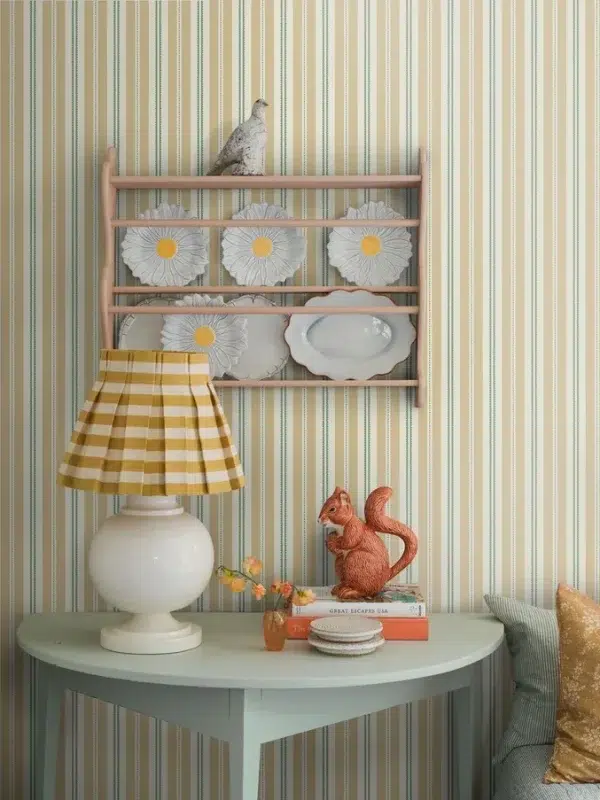 Papel pintado de rayas en color amarillo Hedda 5816 - Imagen 6