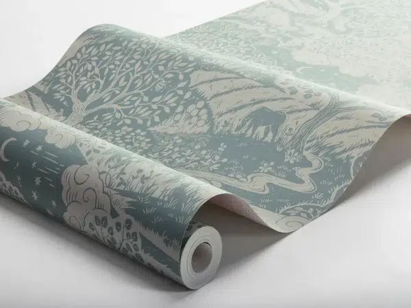 Papel pintado de árboles en color azul Solangen 5828 - Imagen 3
