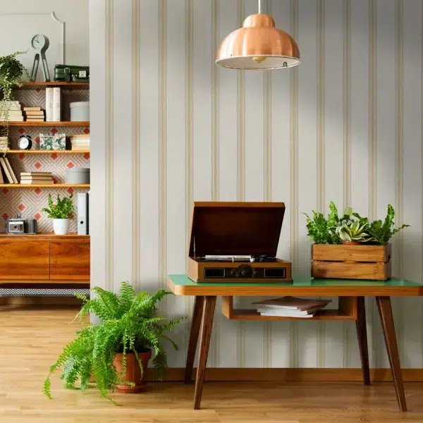 Papel pintado de rayas en color beige Beckley Stripe AT57823 - Imagen 20
