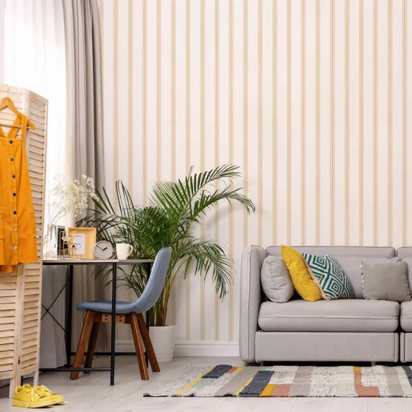 Papel pintado de rayas en color beige Beckley Stripe AT57823 - Imagen 18