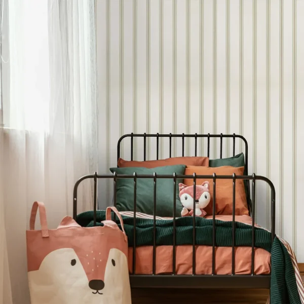 Papel pintado de rayas en color beige Beckley Stripe AT57823 - Imagen 7