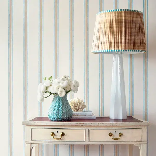 Papel pintado de rayas en color beige Beckley Stripe AT57823 - Imagen 5