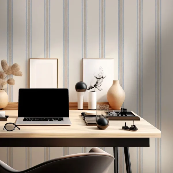 Papel pintado de rayas en color beige Beckley Stripe AT57823 - Imagen 3