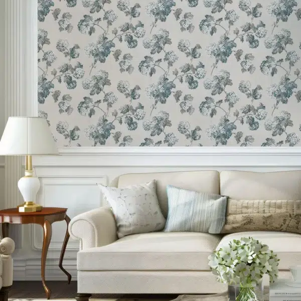 Papel pintado de flores en color amarillo Sussex Hydrangea AT57848 - Imagen 13