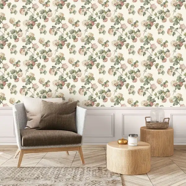 Papel pintado de flores en color amarillo Sussex Hydrangea AT57848 - Imagen 6