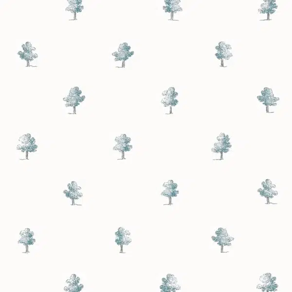 Papel pintado de árboles pequeños en color azul Ashton AT57877 - Imagen 6
