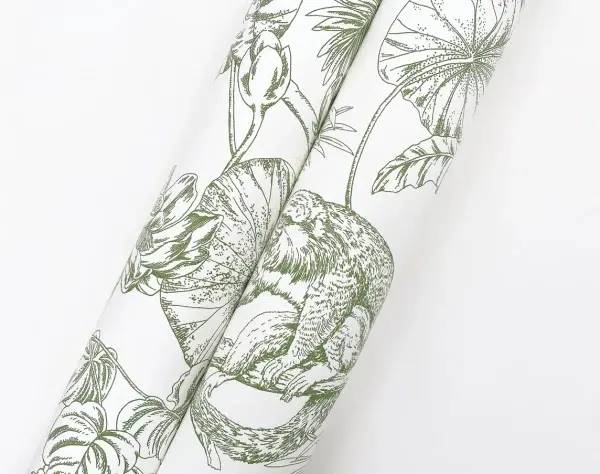 Papel pintado estampado floral en color verde Tropical Sketch Toile RT7842 - Imagen 5