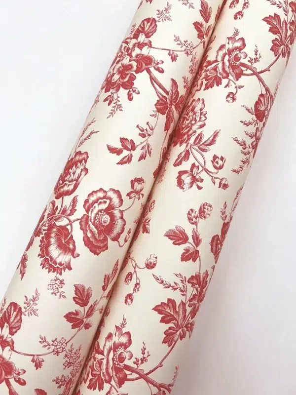 Papel pintado de Toile de Jouy en color rojo Anemone Toile RT7871 - Imagen 5