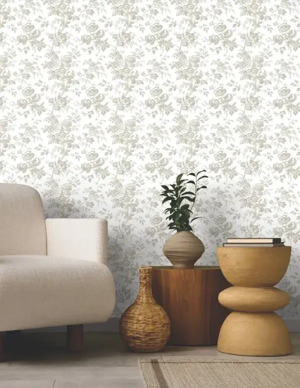Papel pintado de Toile de Jouy en color rojo Anemone Toile RT7871 - Imagen 16