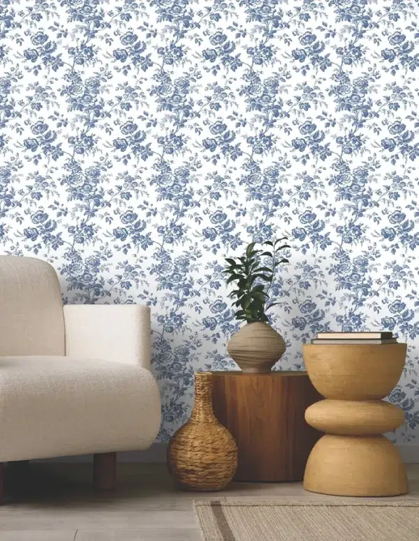 Papel pintado de Toile de Jouy en color rojo Anemone Toile RT7871 - Imagen 13
