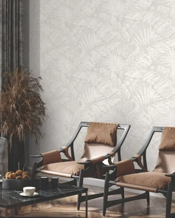 Papel pintado de hojas en color gris Palm Cove Toile RT7926 - Imagen 16