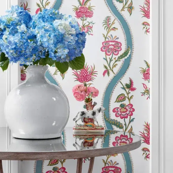Papel pintado de estampado floral en color azul Ribbon Floral T36423 - Imagen 3