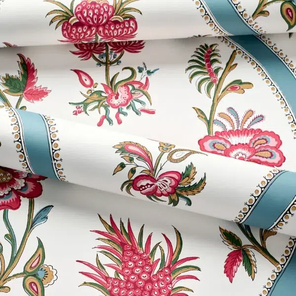 Papel pintado de estampado floral en color azul Ribbon Floral T36423 - Imagen 5