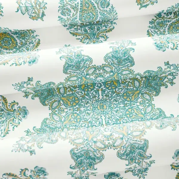 Papel pintado de Damasco cachemir en color azul East India T36429 - Imagen 5