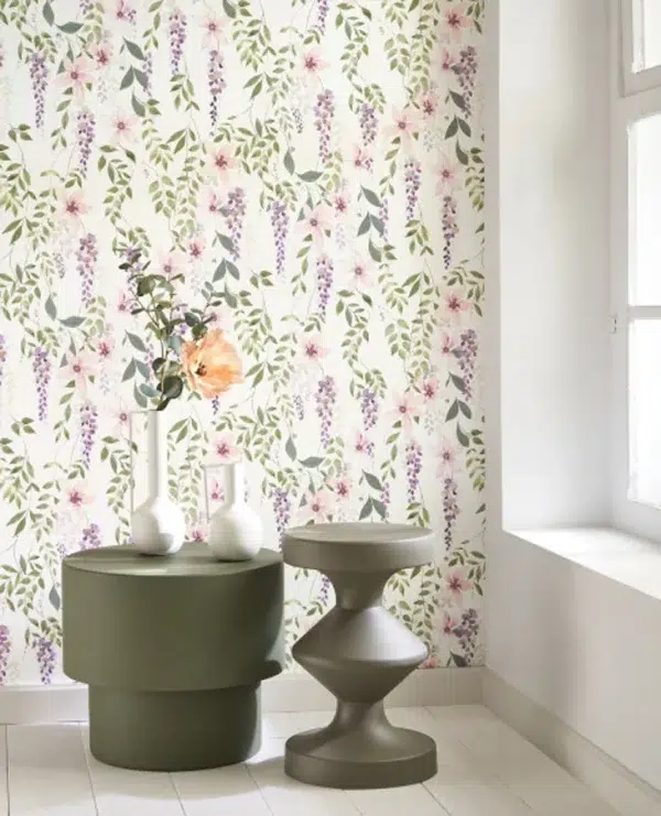 Papel pintado de estampado floral en color verde Wisteria 200305202 - Imagen 4