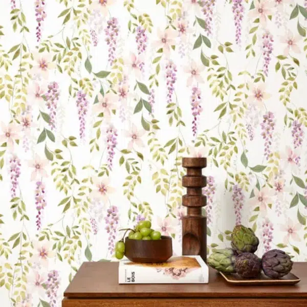 Papel pintado de estampado floral en color verde Wisteria 200305202 - Imagen 3