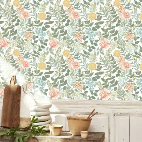 Papel pintado de estampado floral en color verde Garden Flowers 200314242 - Imagen 3