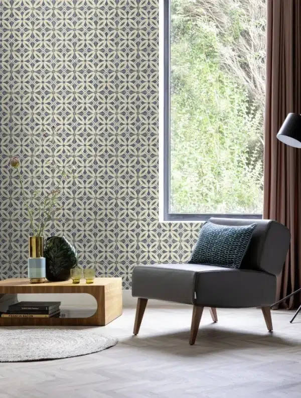Papel pintado de mosaico en color gris Lisboa Mosaico 039 - Imagen 3