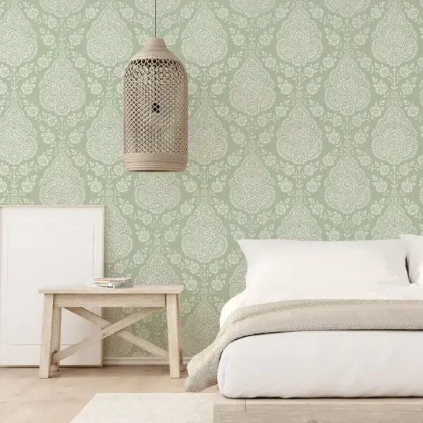 Papel pintado de Damasco en color gris Balmuccia Damask AT57863 - Imagen 7