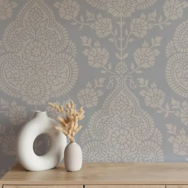 Papel pintado de Damasco en color gris Balmuccia Damask AT57863 - Imagen 16