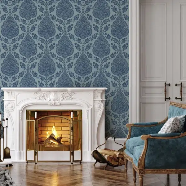 Papel pintado de Damasco en color gris Balmuccia Damask AT57863 - Imagen 12