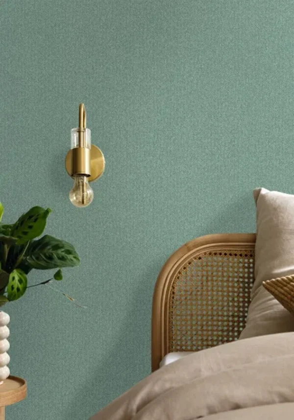 Papel pintado falso liso en color verde Chevron Uni 102227150 - Imagen 6