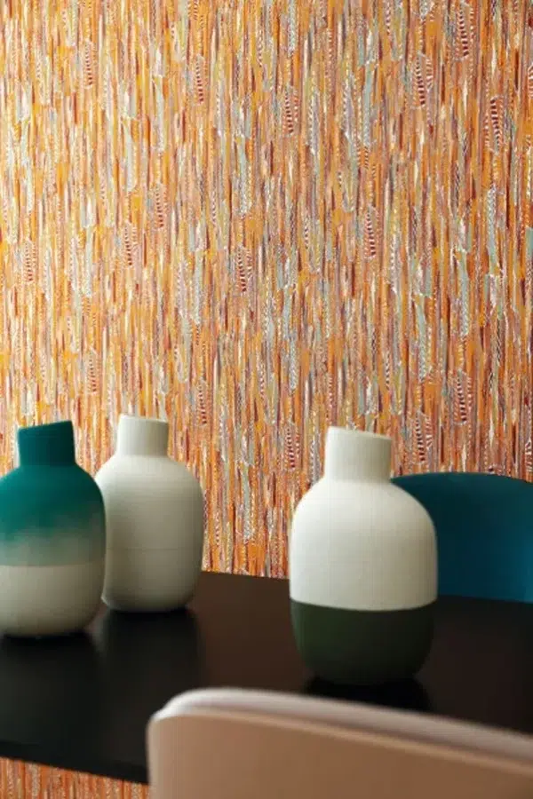 Papel pintado de plumas en color gris Le Velours Lahana 74654758 - Imagen 5