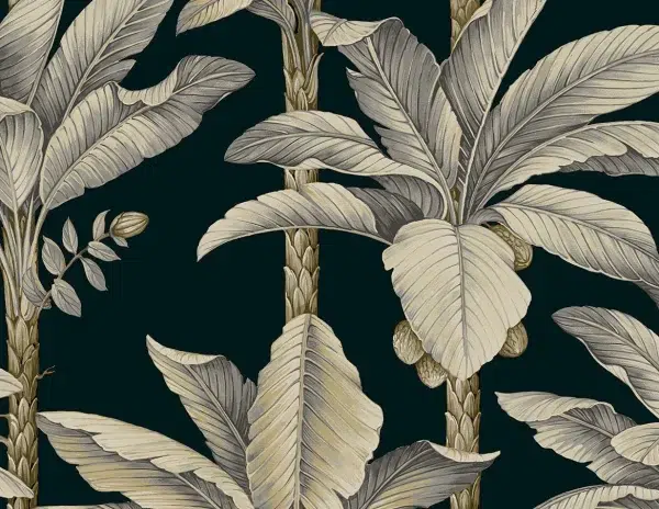 Papel pintado tropical en color negro Savannah Grass I LS60100