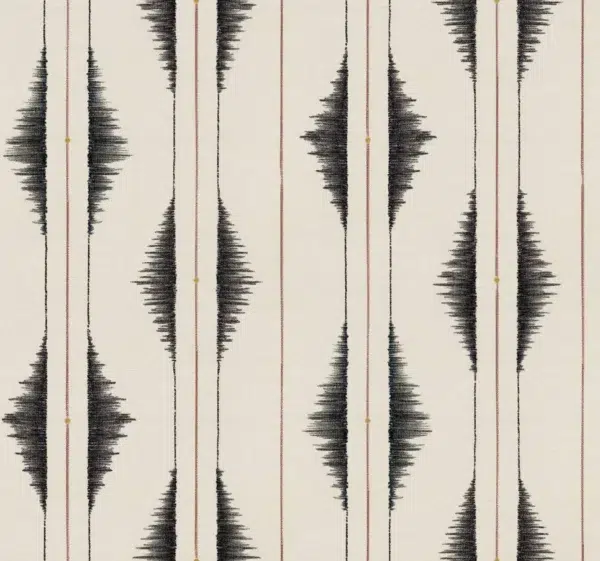Papel pintado abstracto en color negro Azilal Embroidery Zebra B00423