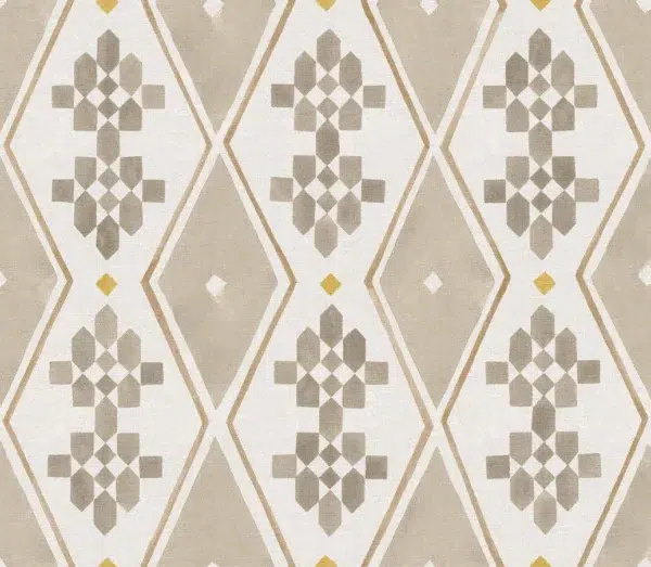 Papel pintado geométrico de rombos en color gris Beldi Rugs Bone B00449