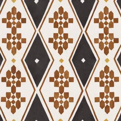 Papel pintado geométrico de rombos en color negro Beldi Rugs Night B00447