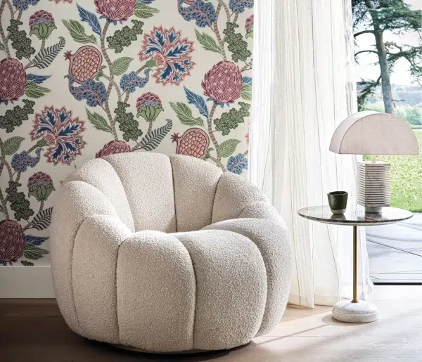 Papel pintado estampado floral en color verde Cynara W8034-03 - Imagen 4