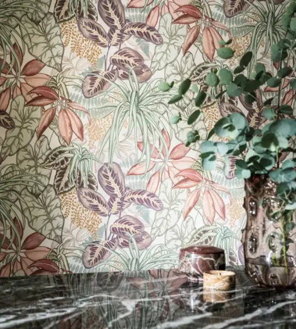 Papel pintado de hojas en color verde Hothouse W8032-01 - Imagen 3