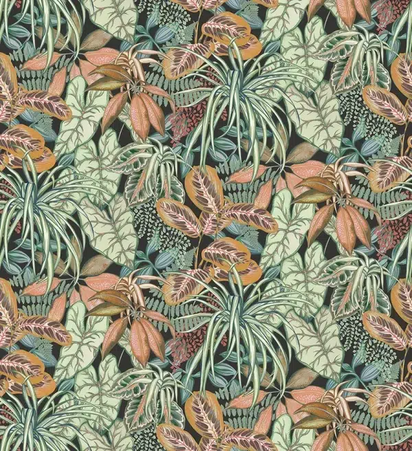 Papel pintado de hojas en color verde Hothouse W8032-03