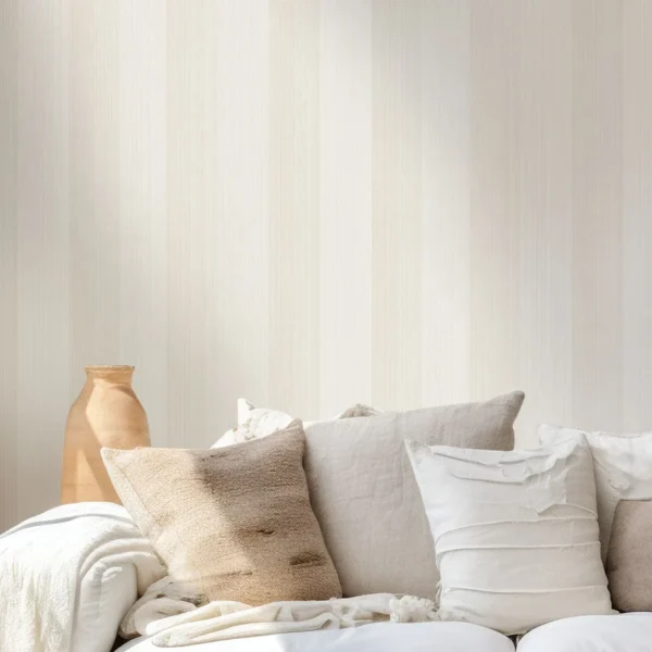 Papel pintado de rayas en color beige Evan Stripe T44020 - Imagen 5