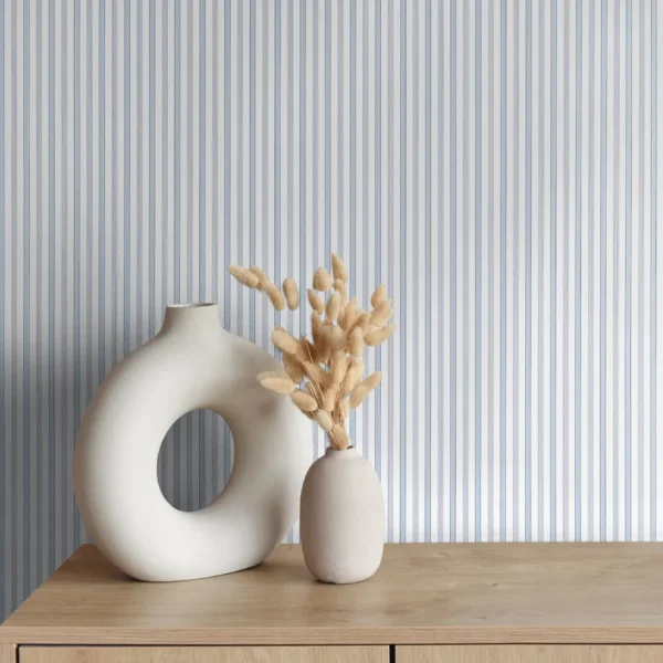 Papel pintado de rayas en color azul Conner Stripe T44062 - Imagen 5