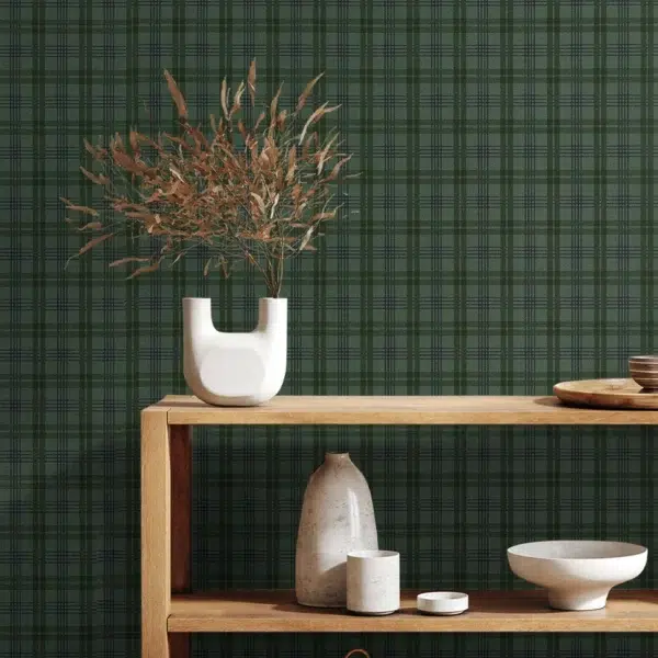 Papel pintado de cuadros en color azul Huntley Plaid T44056 - Imagen 17