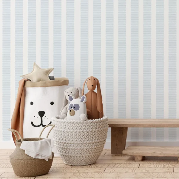 Papel pintado de rayas en color morado Railway Stripe T44038 - Imagen 16