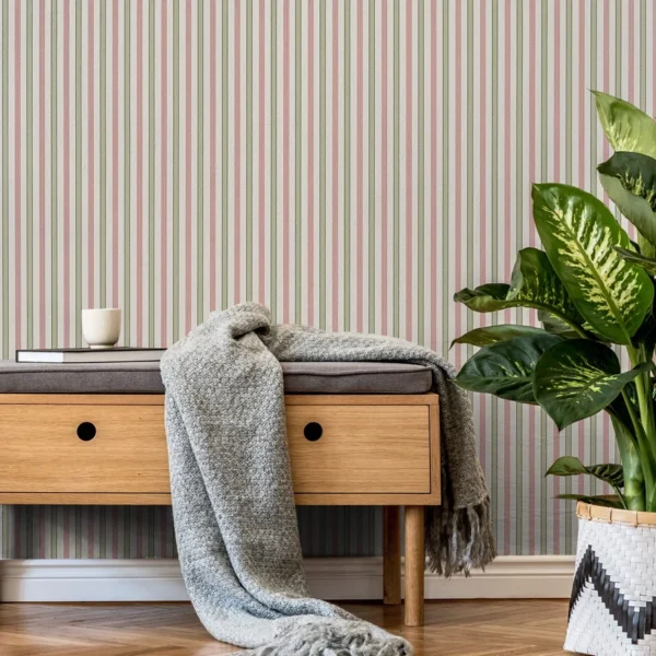 Papel pintado de rayas en color azul Conner Stripe T44062 - Imagen 12