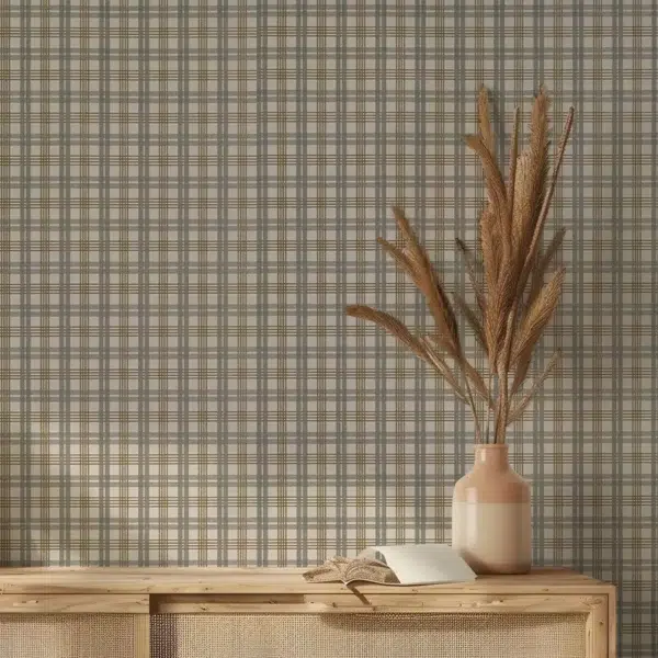 Papel pintado de cuadros en color azul Huntley Plaid T44056 - Imagen 24