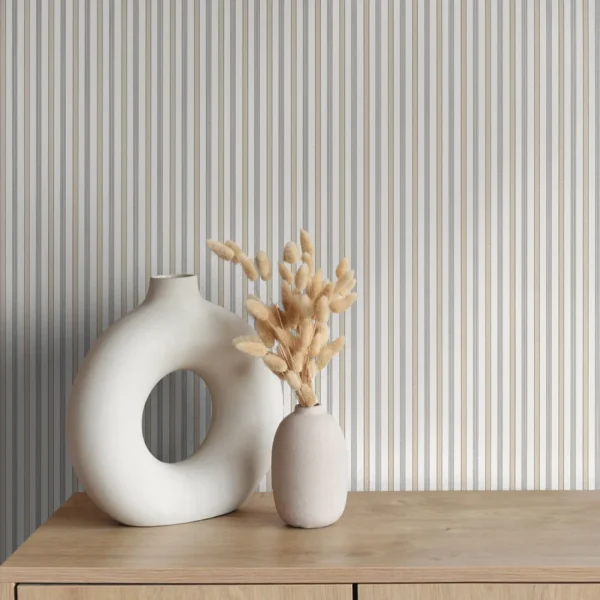 Papel pintado de rayas en color azul Conner Stripe T44062 - Imagen 14