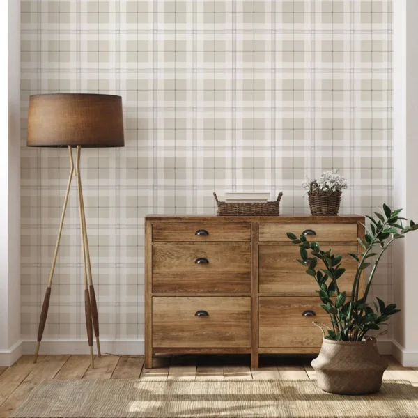 Papel pintado de cuadros en color azul Douglas Plaid T44075 - Imagen 21