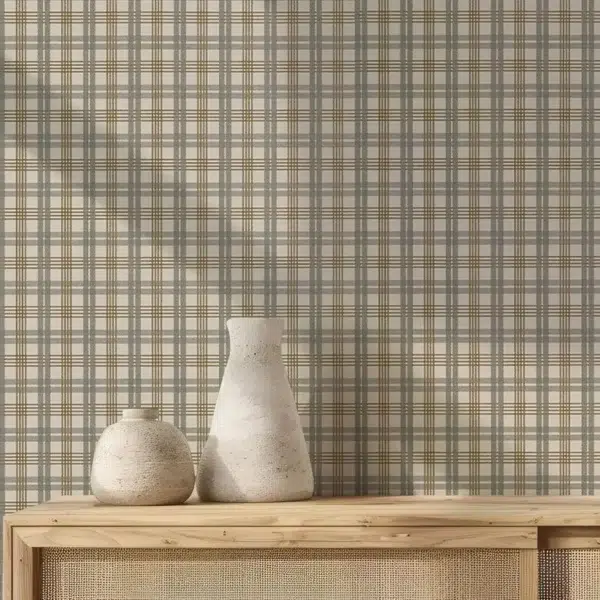 Papel pintado de cuadros en color azul Huntley Plaid T44056 - Imagen 25