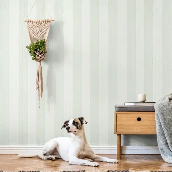 Papel pintado de rayas en color beige Evan Stripe T44020 - Imagen 9