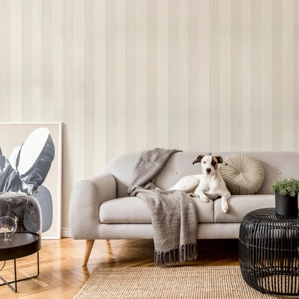 Papel pintado de rayas en color beige Evan Stripe T44020 - Imagen 15