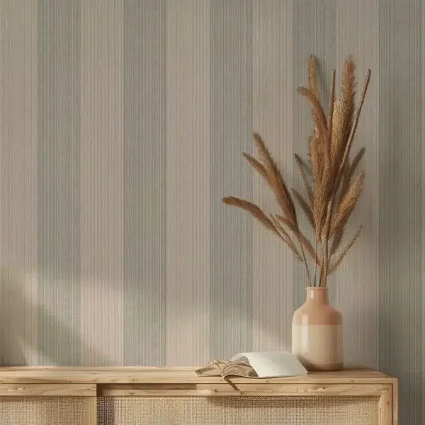 Papel pintado de rayas en color beige Evan Stripe T44020 - Imagen 18