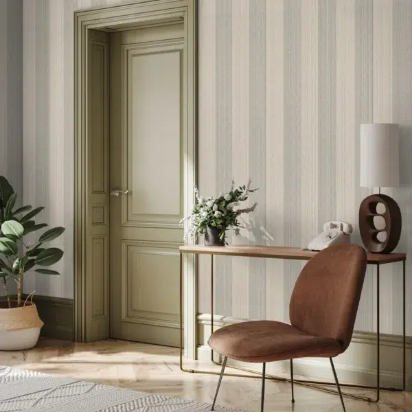 Papel pintado de rayas en color beige Evan Stripe T44020 - Imagen 20