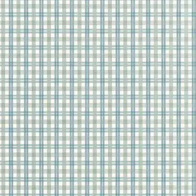 Papel pintado de cuadros en color azul Huntley Plaid T44055