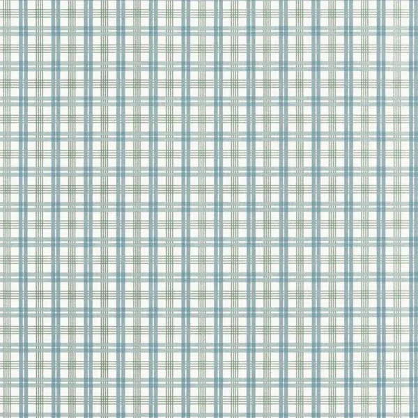 Papel pintado de cuadros en color azul Huntley Plaid T44055
