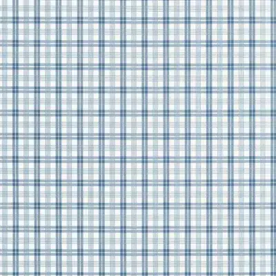 Papel pintado de cuadros en color azul Huntley Plaid T44056
